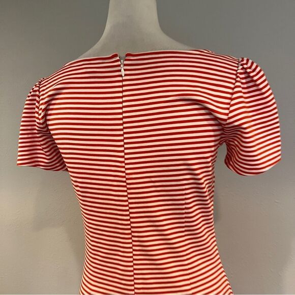 Ann Taylor Striped Red and White short sleeve mini casual Dress - Picture 6 of 13